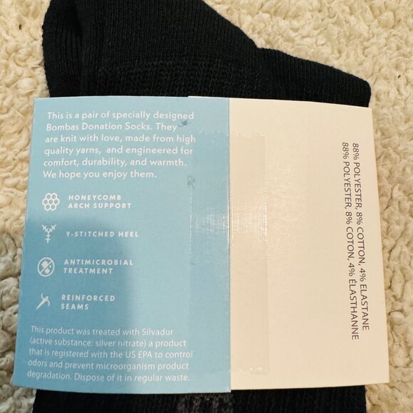 Bombas calf socks size small black honeycomb arch support stay up 3 pack new - Picture 4 of 8
